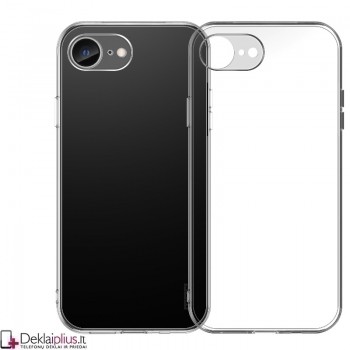 Silikoninis dėklas su kameros apsauga  2.0 mm storio - permatomas (Apple Iphone 16e/Iphone 17e)